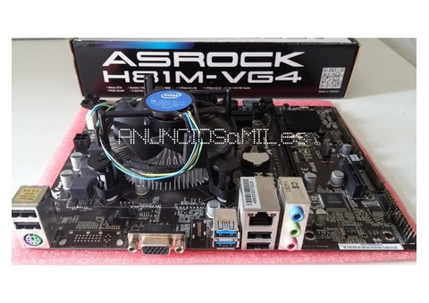 Placa Base PC AsRock H81M-VG4 incluye procesador i3-4160 socket 1150