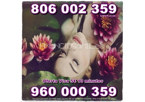 Oferta visa 5 € 10 minutos. Tarot, astrología y videncia 0,42 cm min.