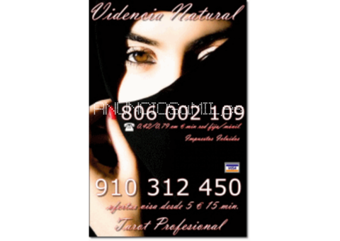 Videncia Pura y Tarot telefónico visa las 24 horas 5 € 15 min. 9€ 30min. 910 312 450