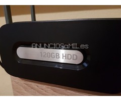 Xbox 360 Elite 120GB+adaptador inalámbrico y cascos juego online: